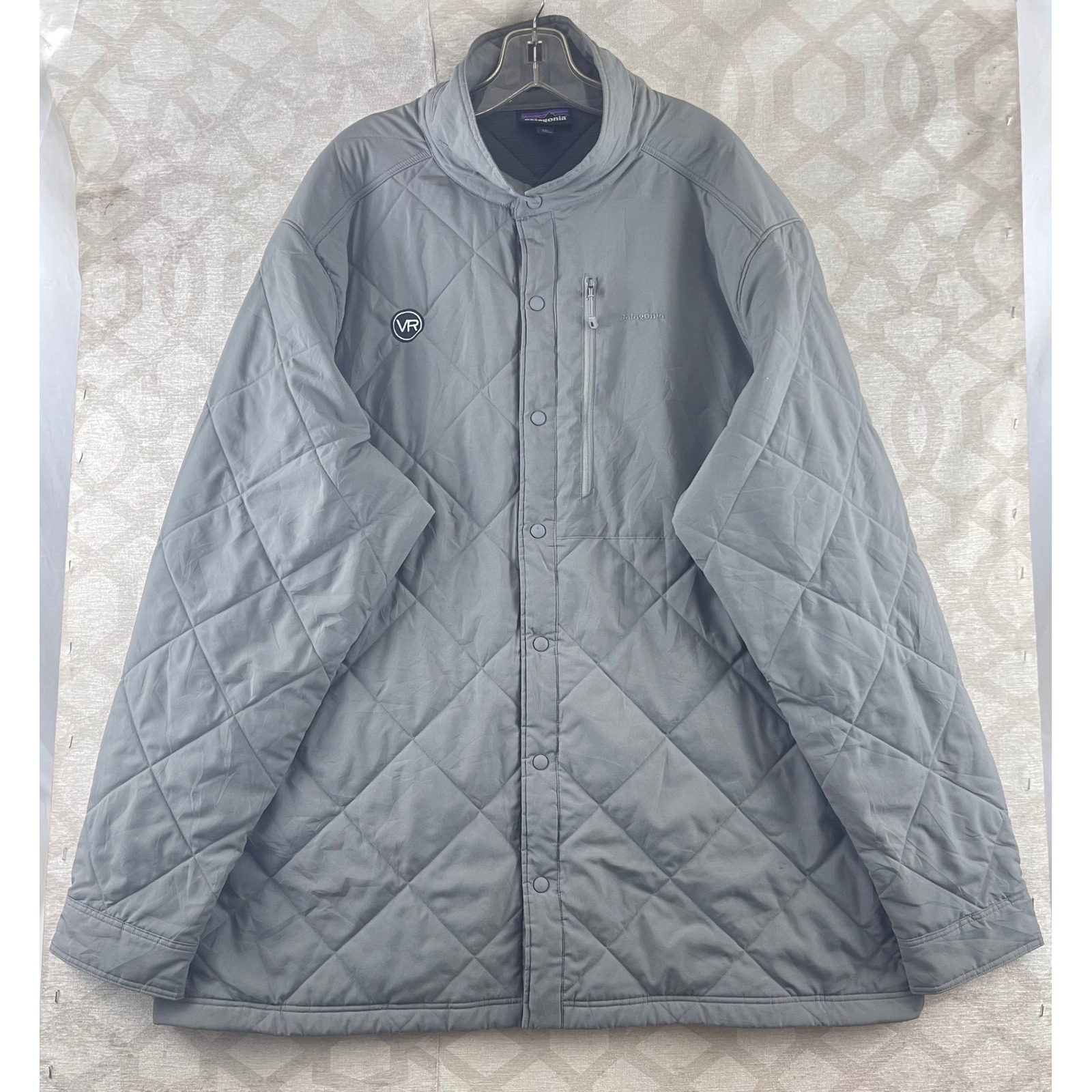 Patagonia Tough Puff Mens Xxl Gray Quilted Snap Front Insulated Jacket
